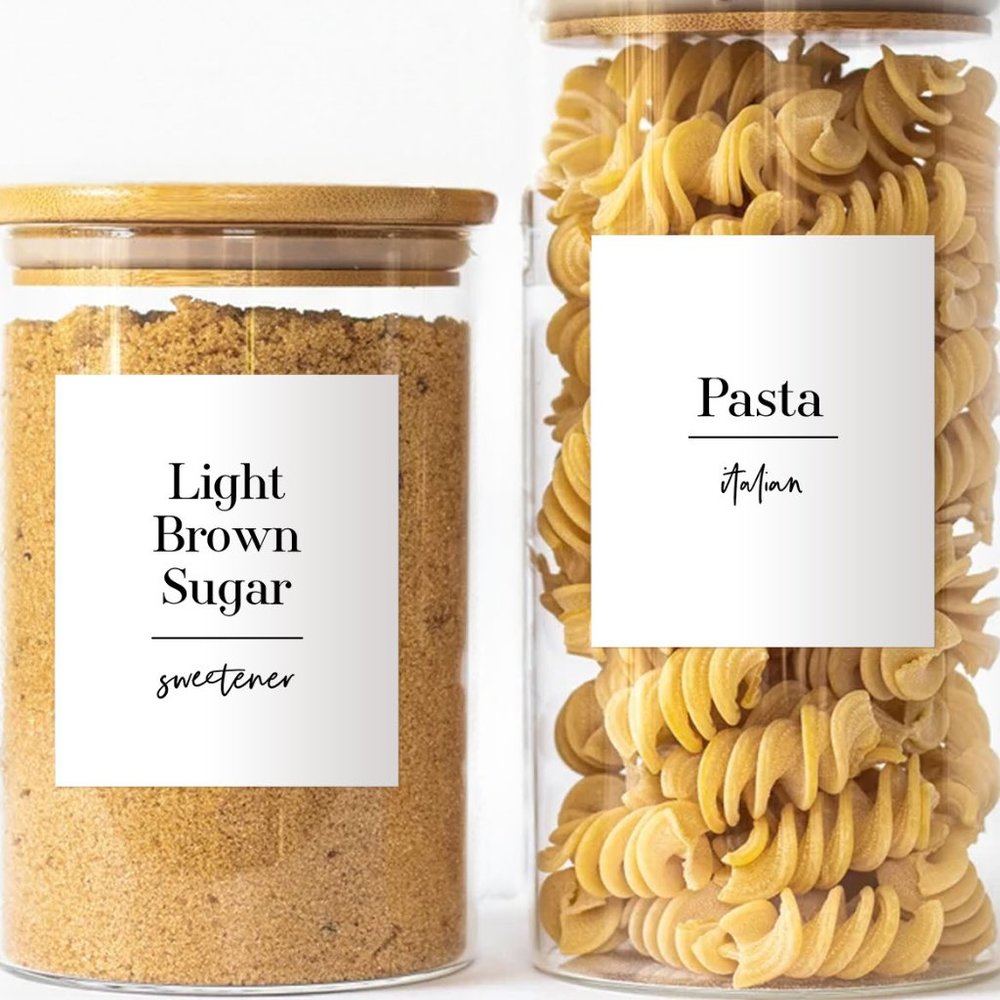 36 Labels • Silver S. Minimalist Pantry for Kitchen • Organization Pantry Labels